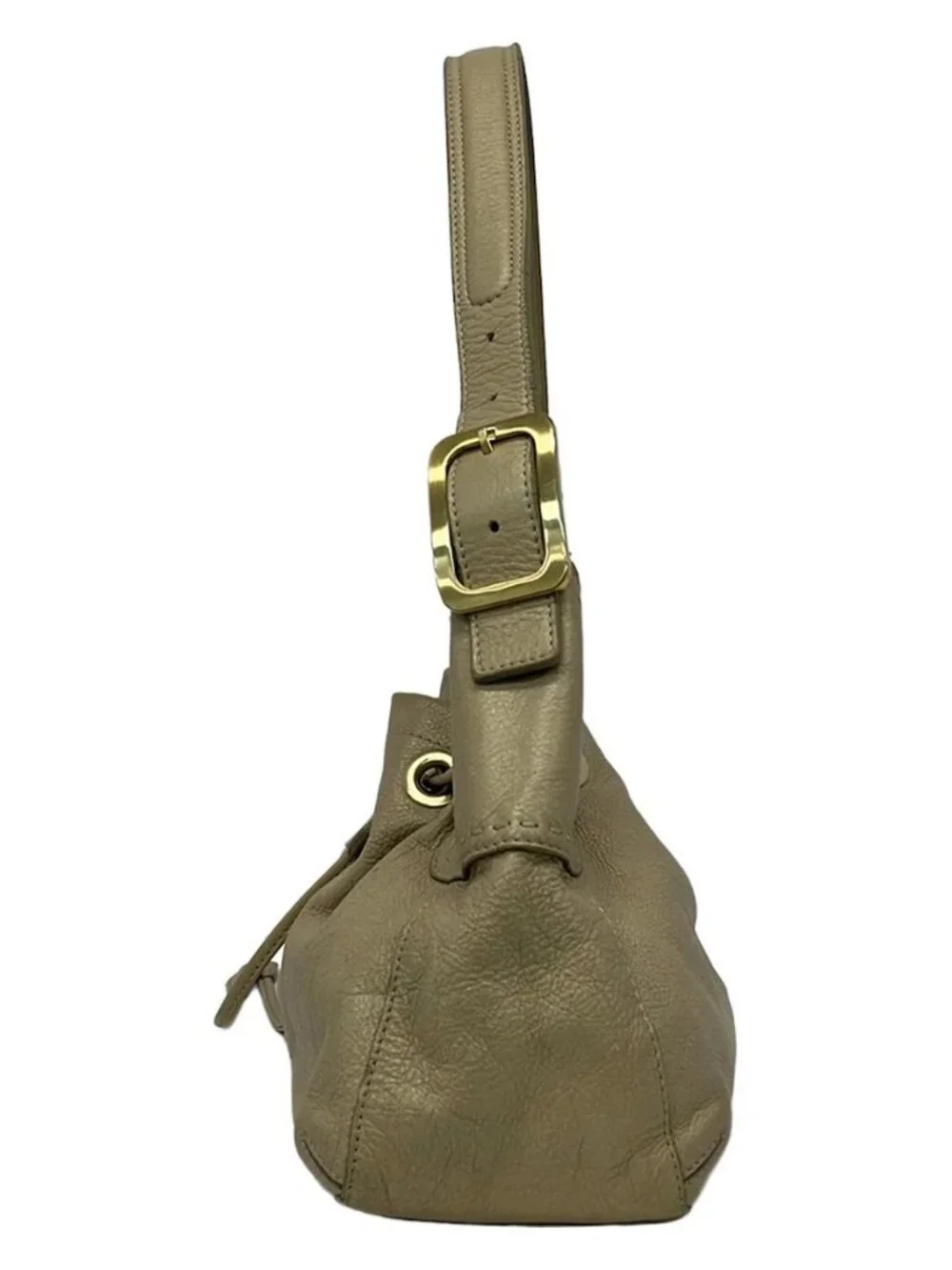COLE HAAN Gray Beige Leather Shoulder Bag